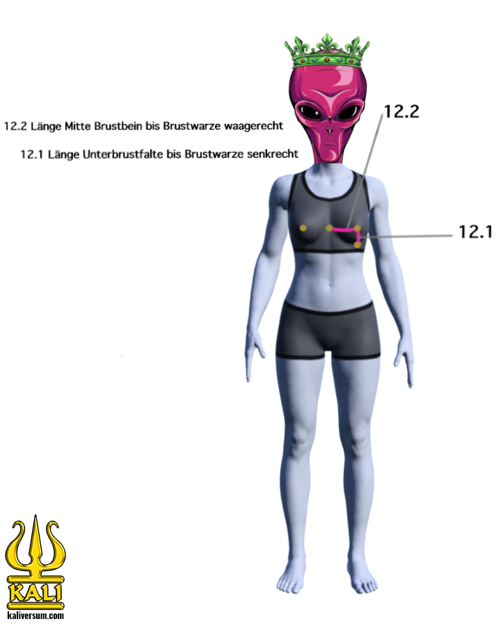 Frau Front Brust Text S
