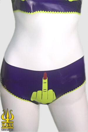 Hauptfarbe = Transparent Lilac | Zweitfarbe = Latexpermeter Neon Lime Green | Drittfarbe = 4D Neon Magenta